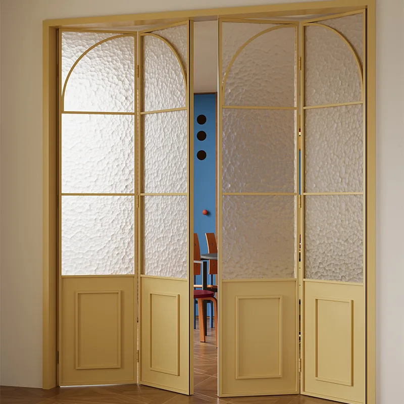 French retro grilless folding door