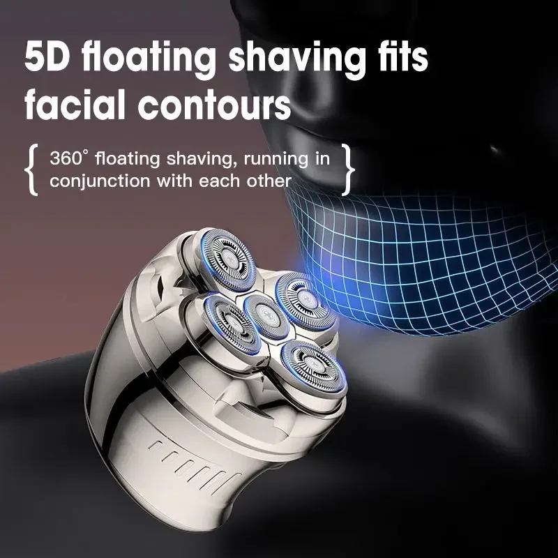 ماكينة حلاقة الرأس للرجال أصلع ماكينة حلاقة كهربائية مغناطيسية للوجه ماكينة تشذيب الشعر اللاسلكية القابلة لإعادة الشحن IPX6 مقاومة للماء للرجال