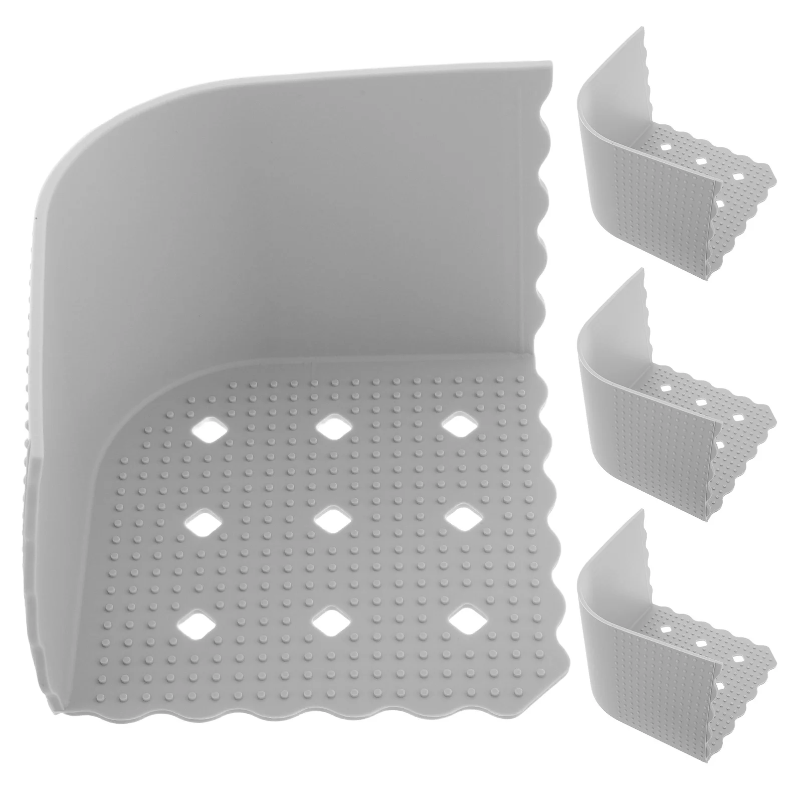 

4 Pcs Sheet Holder Bed Accessories Seamless Grey Silica Gel Mattress Fixing Strip