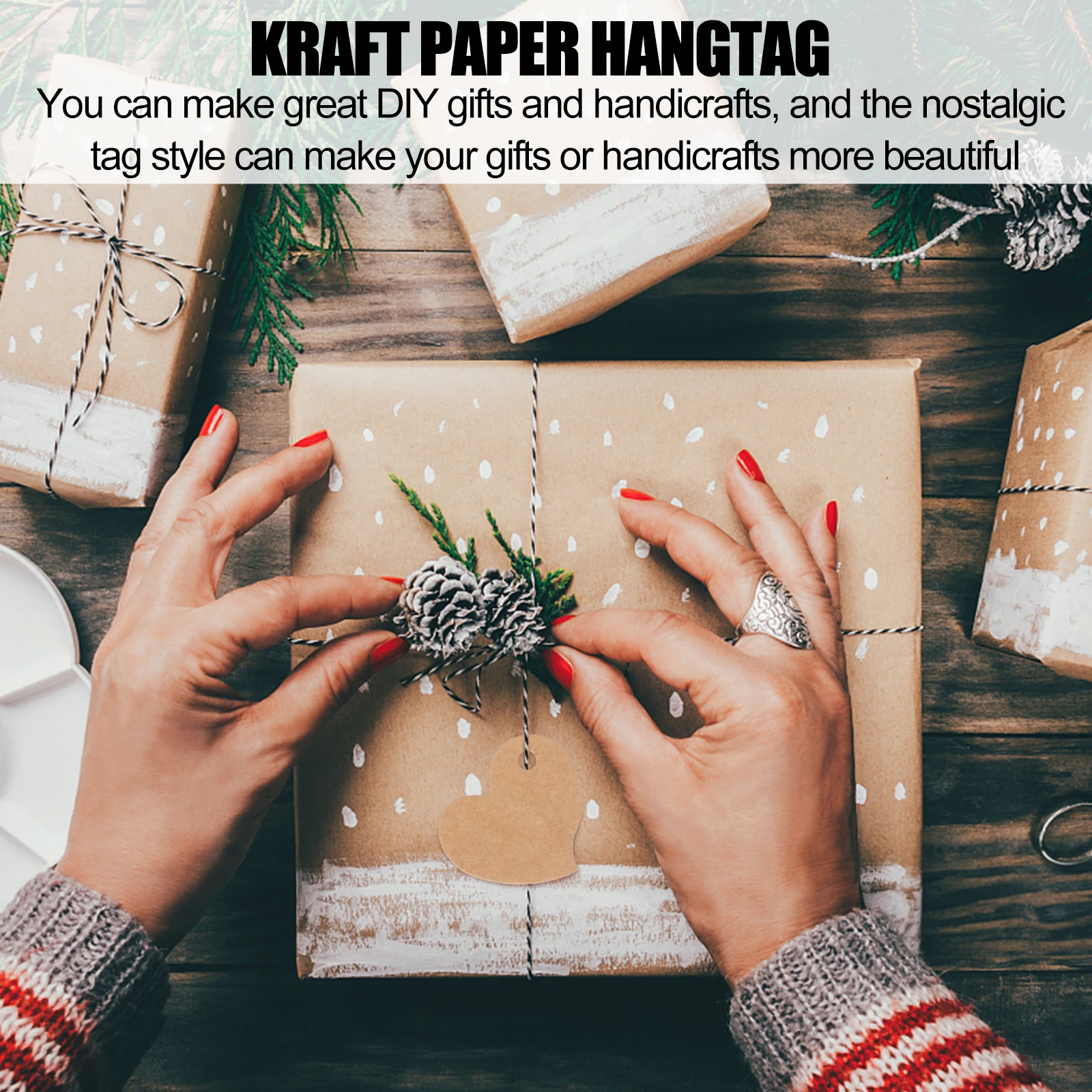 3 عبوات من علامات ورق الكرافت الفارغة على شكل قلب معلقة يمكنك صنعها بنفسك ملصقات هدايا لعيد الميلاد وسعر الحرف اليدوية وبطاقات الإشارات المرجعية للطلاب