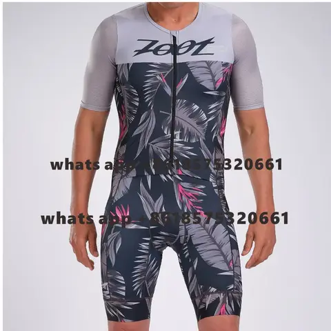ZOOTEKOI New Men Cycling Skinsuit Triathlon Short Sleeve Breathable Trisuit Summer Running Bodysuit Bicycle Clothing Ciclismo