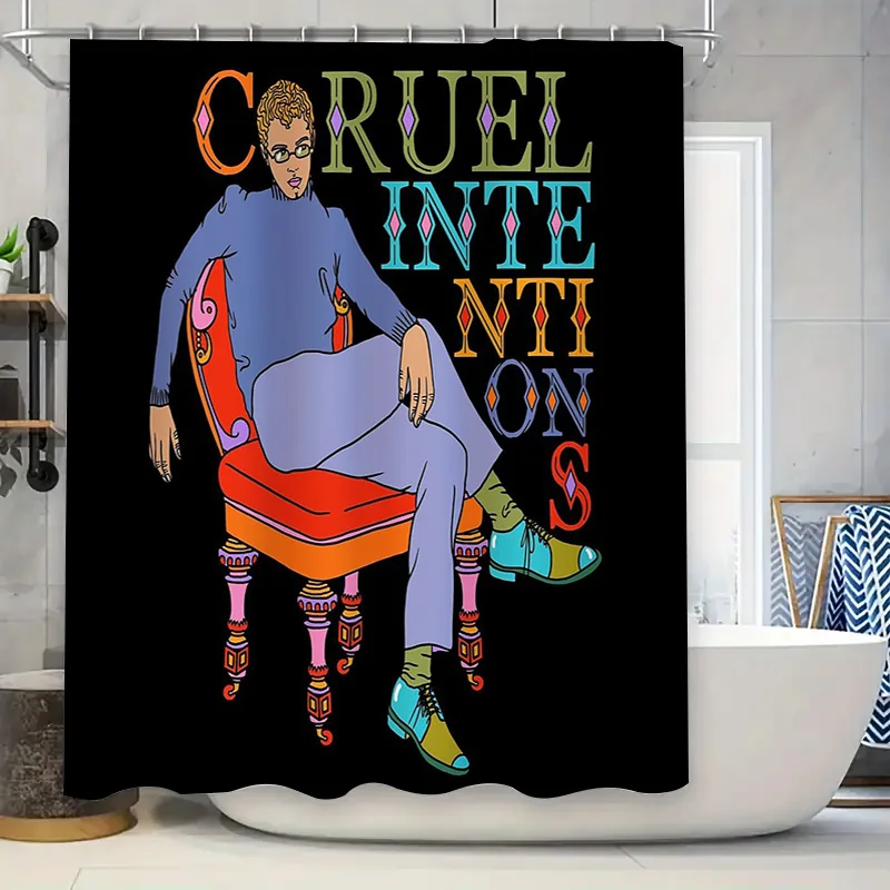 

unframed Vintage Gothic Demon Wing Shower Curtain Dark Fantasy Horror Halloween Decor Set