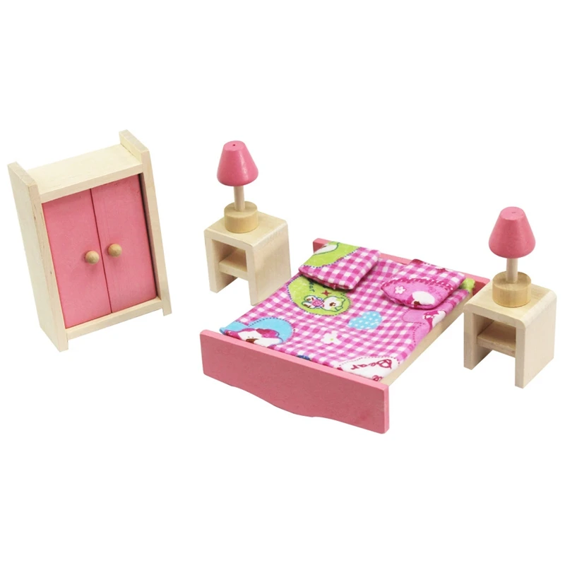 

1 Set Delicate Kids Pretend Role Wooden Toy Dollhouse Miniature Children's Educational Toy House