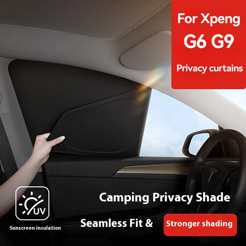 Car Window Privacy Curtain For XPeng Xiaopeng G6 G9 Car Sunshade Curtain Camping Rest Blackout Front Windshield Side Curtain