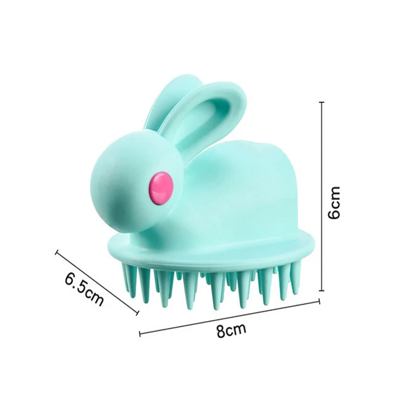 Silicone Shampoo Brush Head Scalp Massage Comb Cute Rabbit Shaped Scalp Washing Cleaning Comb Soft Scalp Massage Brush Combs