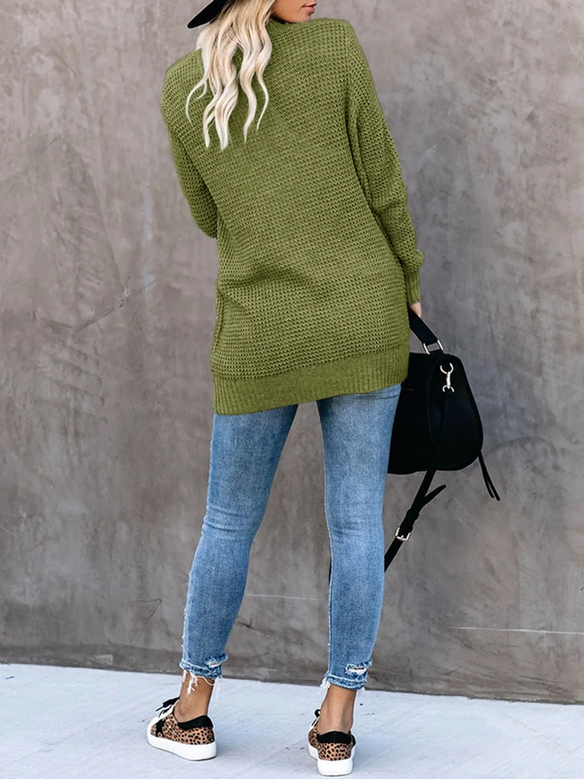 Solid Open Front Cardigan Women Long Sleeve Pockets Lightweight Soft Knitted Sweaters Coat Casual Loose Fitting Outerwears Tops