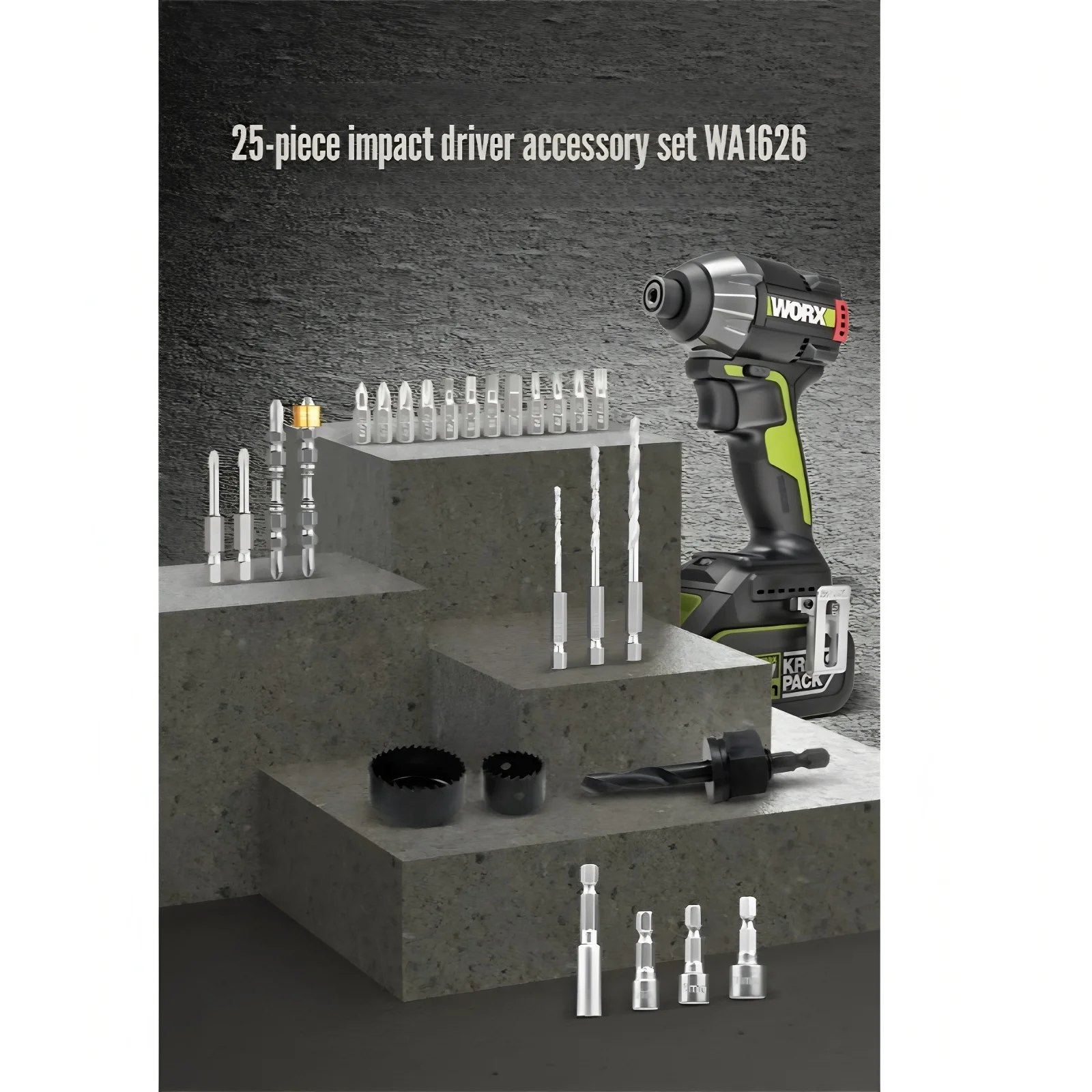 WORX インパクトドライバー アクセサリー バッチヘッド ボックスセット WA1626 WA1626.1 電動工具用