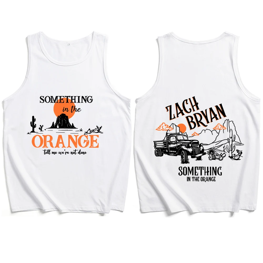 Zach Bryan Something in The Orange 2024 Tank Tops Vest T-Shirt Unisex T-shirt Sleeveless Summer Casual Regular Printing