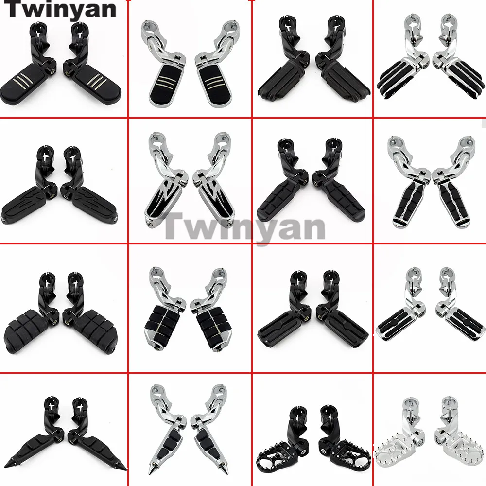 

Motorcycles 1 1/4" Footrest Highway Engine Guard Foot Pegs Mount For Harley Sportster Tri Street Glide FLHX Road King Low Rider
