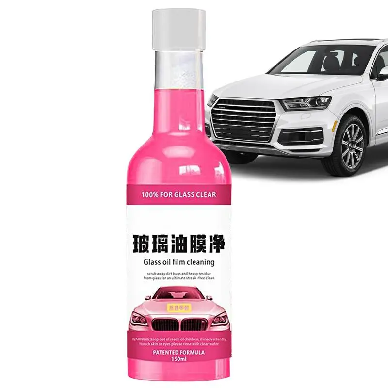 Car Glass Oil Film Clean Liquid 150ml Long-Lasting Oil Film Cleaner For Car Glass Improves Visibility Auto Home Glass Cleaning