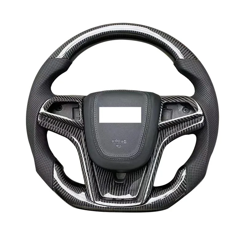 

Customized for Chevrolet Corvette C8 Blue Perforated Leather Carbon Fiber Steering Wheel Auto Accessories