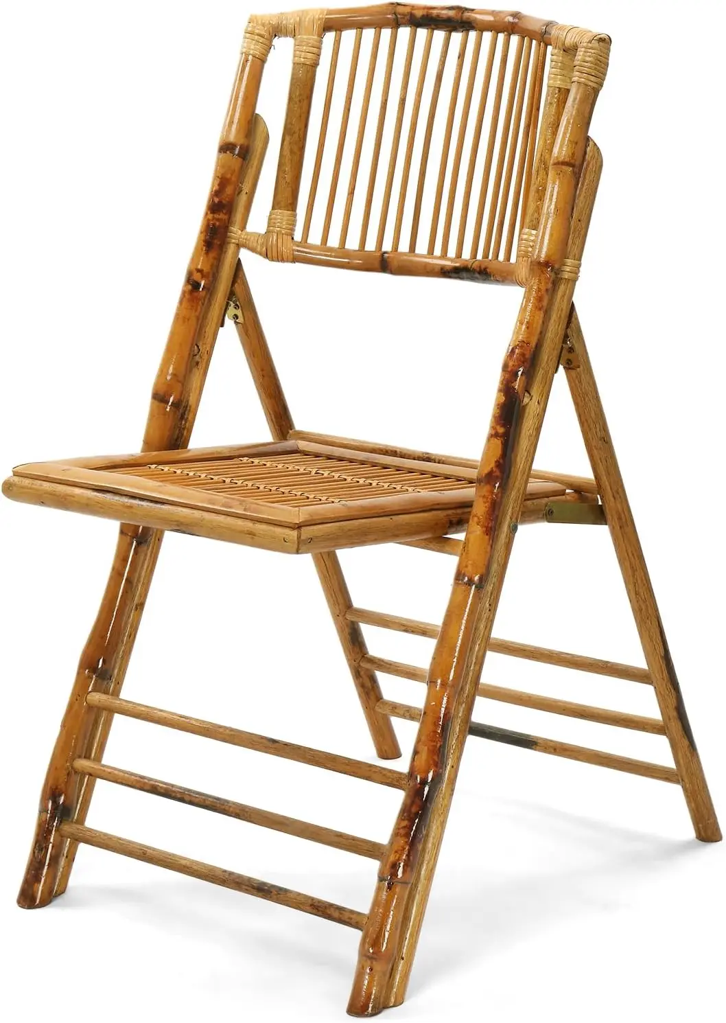 

Bamboo Folding Chair, Foldable Dining Wood Chairs Comfortable Seat For Outdoor & Indoor, Patio, Porch, Wedding, Party, Event, 1