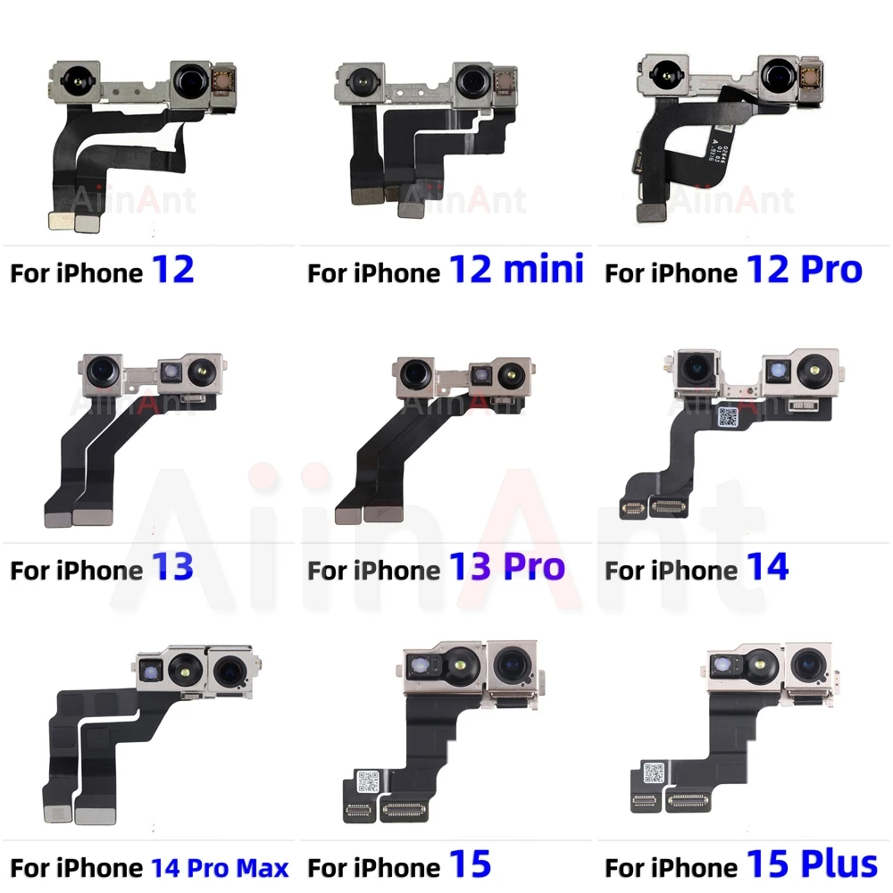 AiinAnt Front Small Proximity Light Sensor Front Camera Flex Cable For iPhone 12 13 14 15 Pro Max Plus mini No Face ID