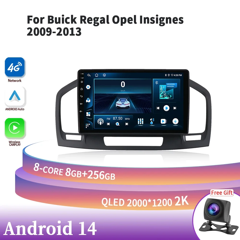 Car Android For Buick Regal Opel Insignes 2009-2013 Radio Stereo Head Unit Multimedia Player 4G GPS Navigation BT CarPlay Screen