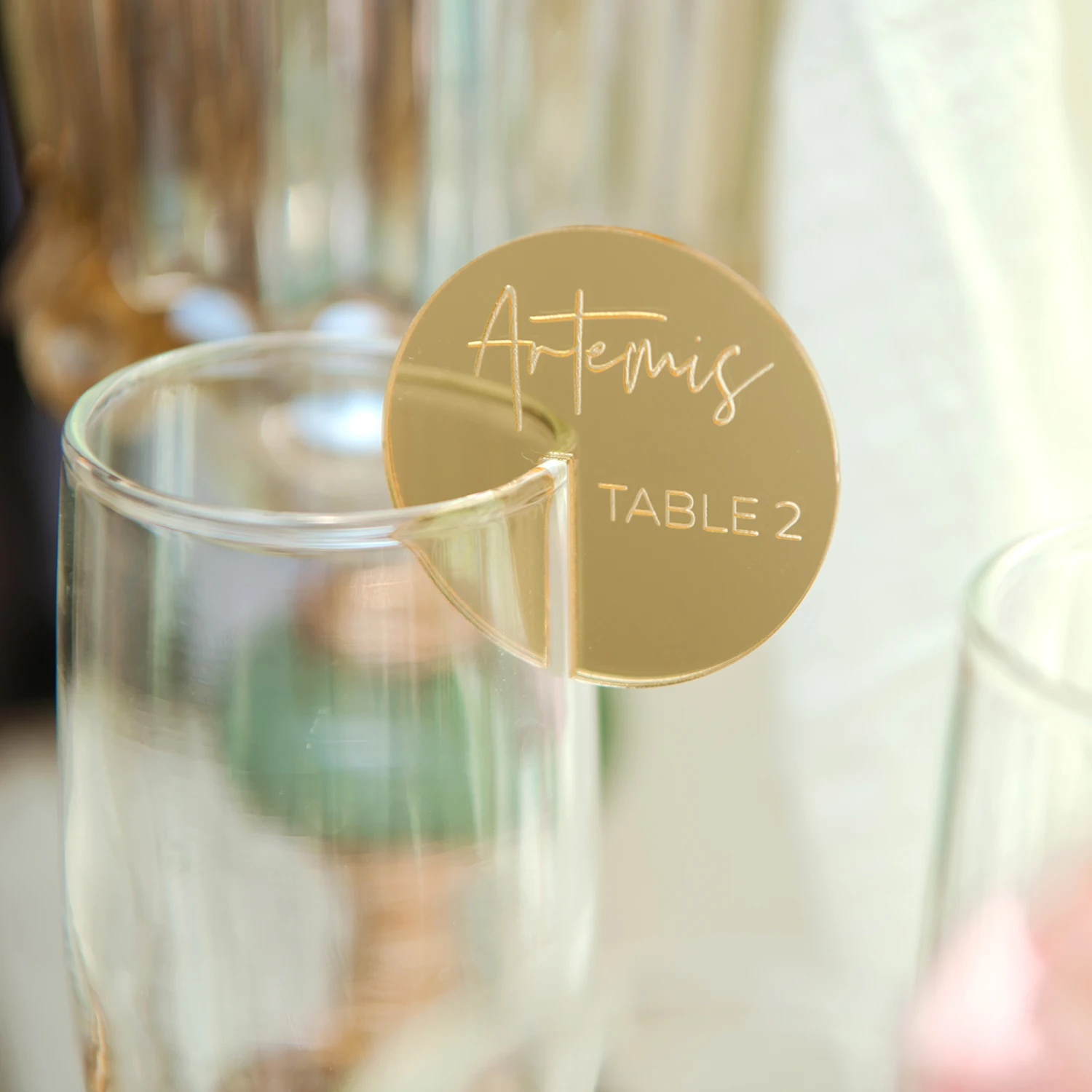 Personalized Acrylic Tags for Wedding, Place Cards with Table Numbers, Glass Marker, Place Setting, Drink Tag, 10 Pcs, 20 Pcs