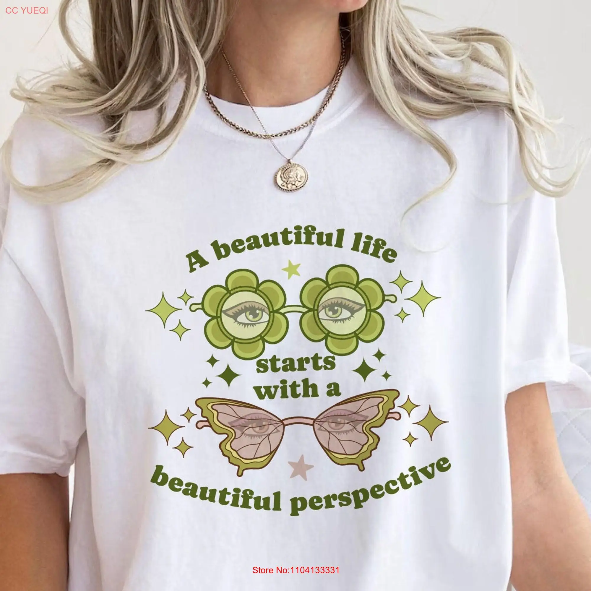 New Beautiful Perspective T Shirt for Ophthalmologist Flowers Glasses Witchy Women A Life Starts With