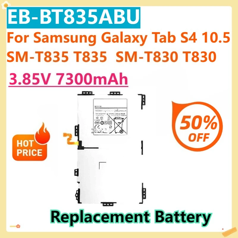

For Samsung Galaxy Tab S4 10.5 SM-T835 T835 SM-T830 T830 EB-BT835ABU 3.85V 7300Mah Replacement Battery