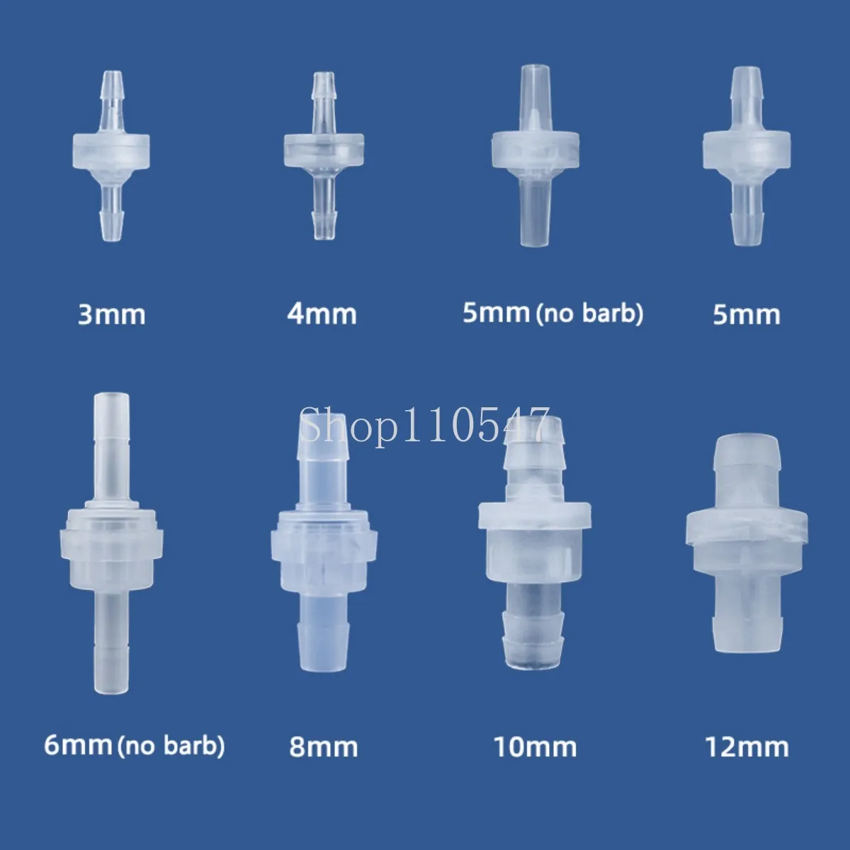 10-100pcs Dia 3/4/5/6/8/10/12mm Equal Plastic Check Valve One-Way Pagoda Inline Non-Return Gas Liquid Water Fluid Stopper