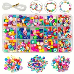 Polymer Clay Beads Kit 15 Style Cute Heart Star Clay Beads Charms for Jewelry Necklace Earring Making DIY Bracelet Accessories