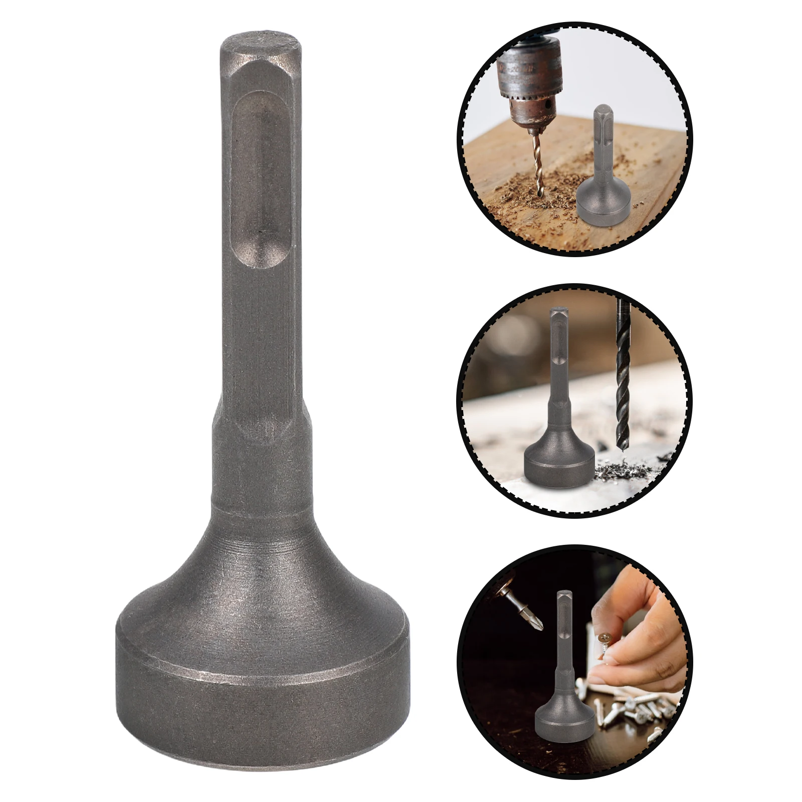 

Plus Ground Rod Driver Steel Adapter For Hammer Drill Handheld Impact Drill Post Pounder Tool Compatible