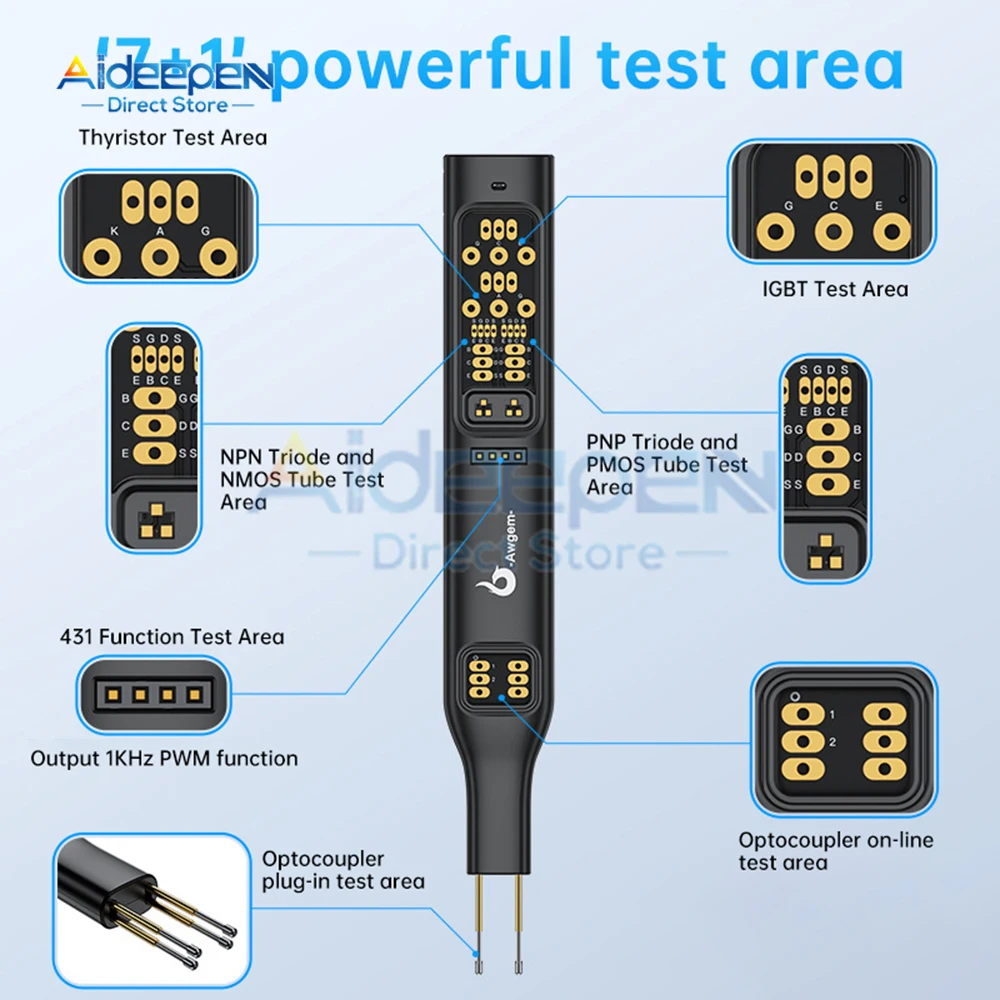 Imagem -02 - Optocoupler Detection Tool Módulo de Teste On-line Ferramenta de Reparo Eletrônico para Igbt Npn Nmos Pnp Pmos