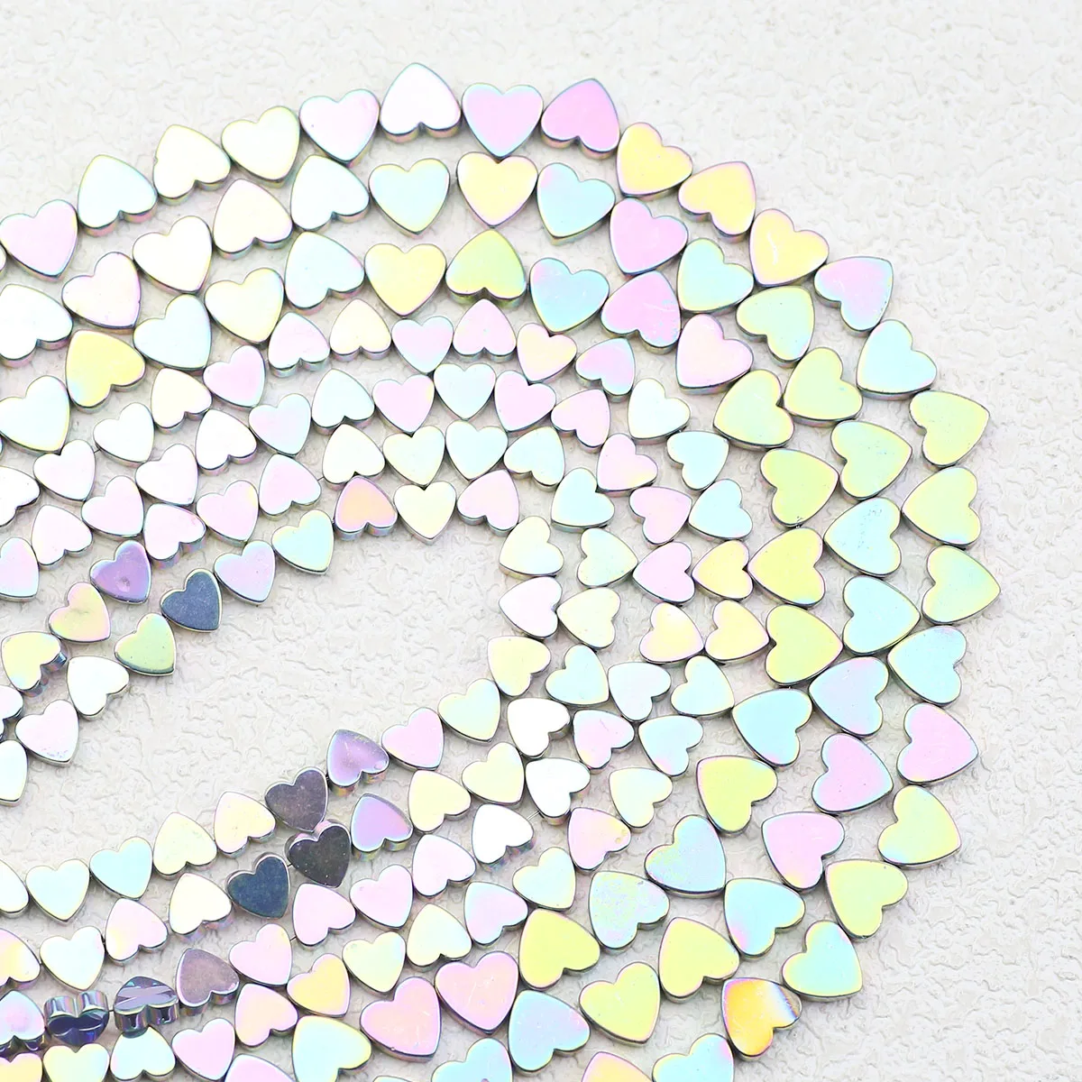 6/8mm Lila Bunte Pfirsich Herz Horizontale Loch Hämatit Stein Spacer Lose Perlen Für Schmuck DIY Armband ohrringe Zubehör