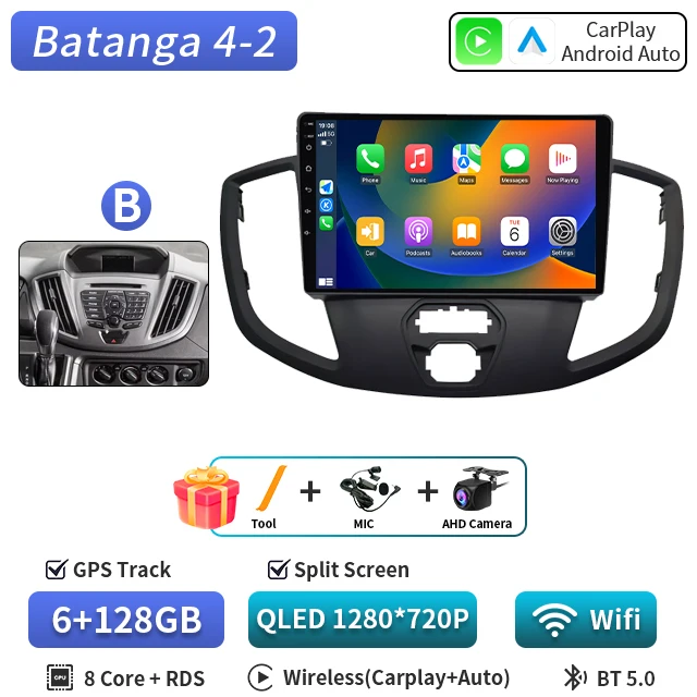 Android 16 voor Ford Tourneo Custom 1 I Transit 2012-2021 Qualcomm Snapdragon Navigatie 5G Multimedia Speler Auto Carplay auto