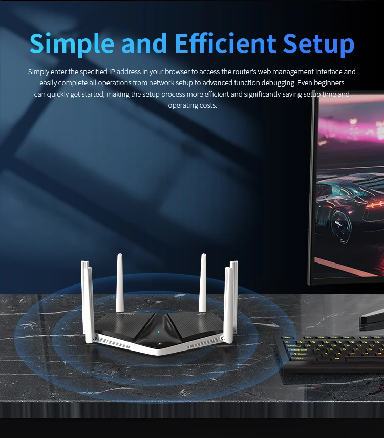 COMFAST Upgrade Shark Design Router Wireless Repeater 3000Mbps Wifi Signal Booster Dual-Band 2.4G&5G WiFi Extender Home Office