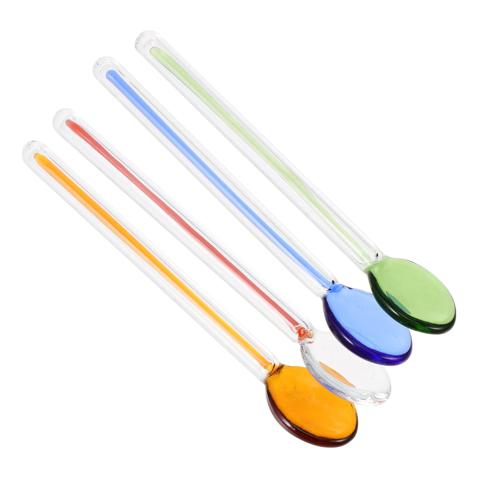 

4Pcs Glass Spoons Long Handle Mixing Spoons for Coffee Tea Milk Dessert Heat Resistant Smooth Easy Clean Dishwasher Safe