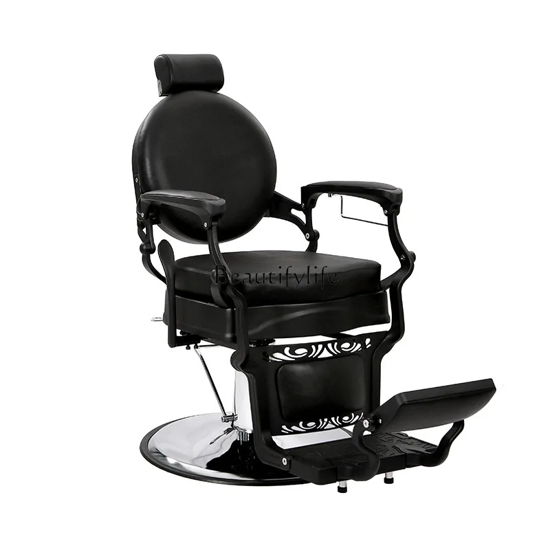 Retro hair cutting chair reclining shaving hairdressing hair salon special perm and dyeing hair cutting chair