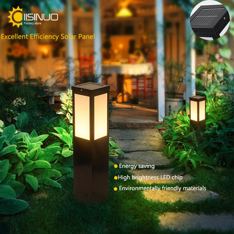 Solar Powered Pathway Lamps Black Aluminum IP65 Waterproof Landscape Lights for Yard Lawn Patio Driveway Sidewalk Walkway Garden