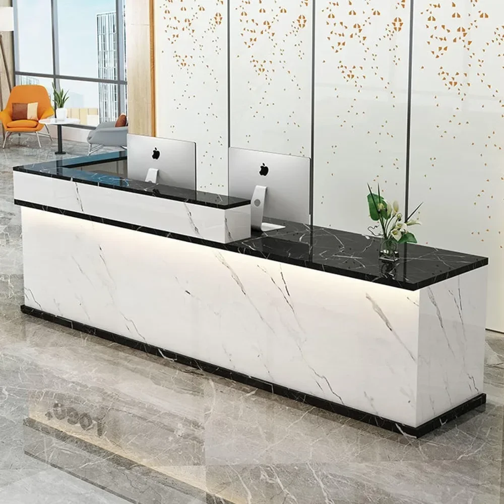 

Cashier Company Front Desk Cashier Desk Reception Counter Simple Modern Simple Corner Cashier bar Table Company Reception Desk