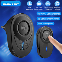 ELECTOP Outdoor Wireless Doorbell 433Mhz Smart Home Welcome Smart Doorbell 80M~400M Long Wireless Distance 55 Songs Door Chimes
