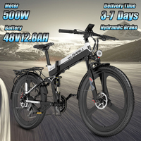 LANKELEISI XT750 Sports Edition Folding Electric Bicycle 26-Inch Tire City Road Electric Bike 500W Motor 48V12.8A Battery E-bike