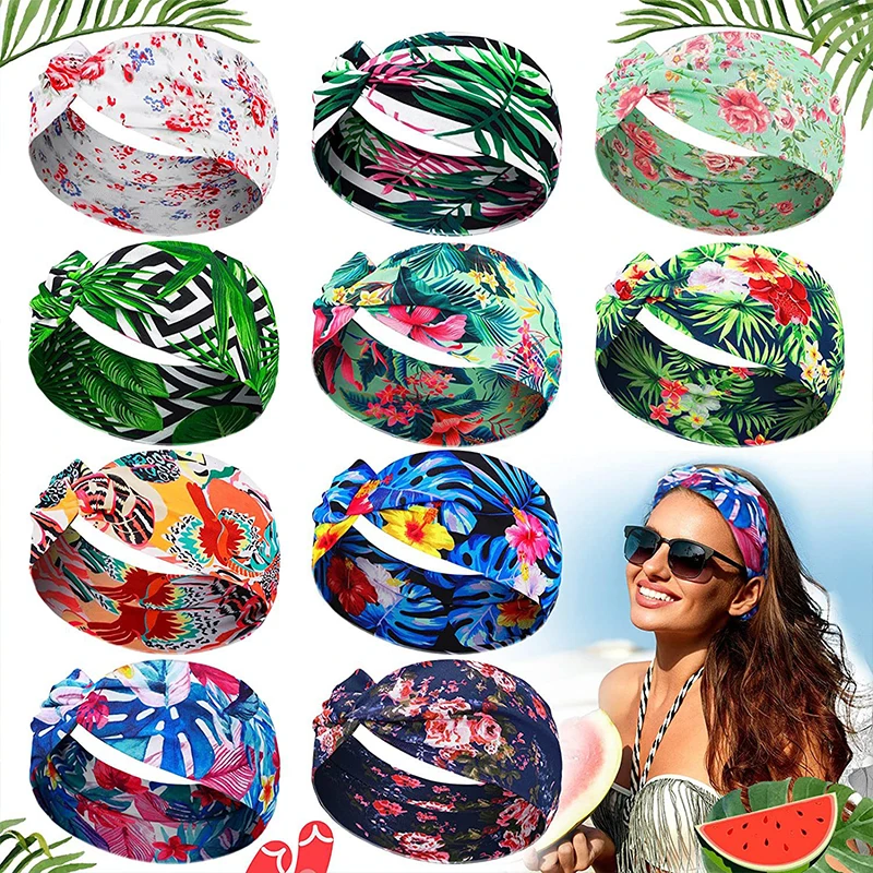 Yoga Turban Knot Headwrap Sports Elastic Yoga Hairband Fashion Cotton Fabric Wide Headband For Women Hair Accessoires