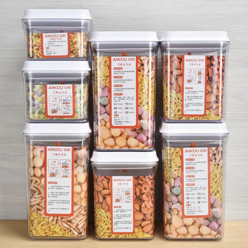 Distributeur de céréales en vrac de cuisine, stockage bon marché, produits de conception, distributeur d'aliments secs OEM, beaucoup