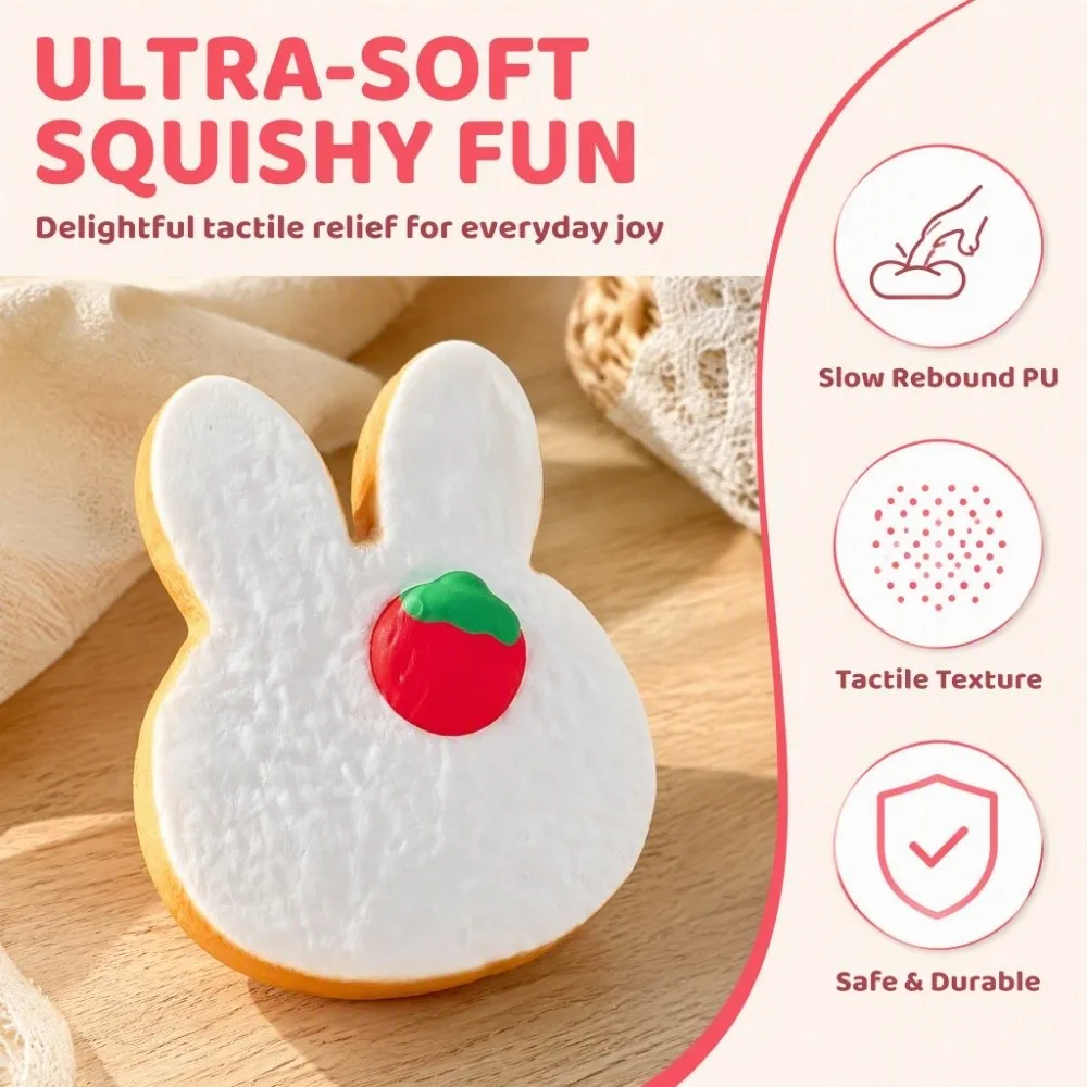 Cartoon Rabbit Bread Squeeze Toy Hand Relax Slow Rising Bunny Toast Crunch Comfortable Soft Texture Bread Fidgets Pinch Toy