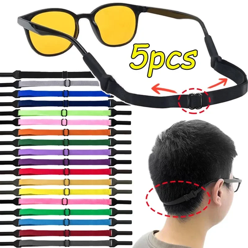 5 sztuk okulary sportowe liny łańcuszek do okularów dla dzieci dorośli pasek do okularów przeciwsłonecznych okulary dla dzieci elastyczność pasek ustalający uchwyt na przewód