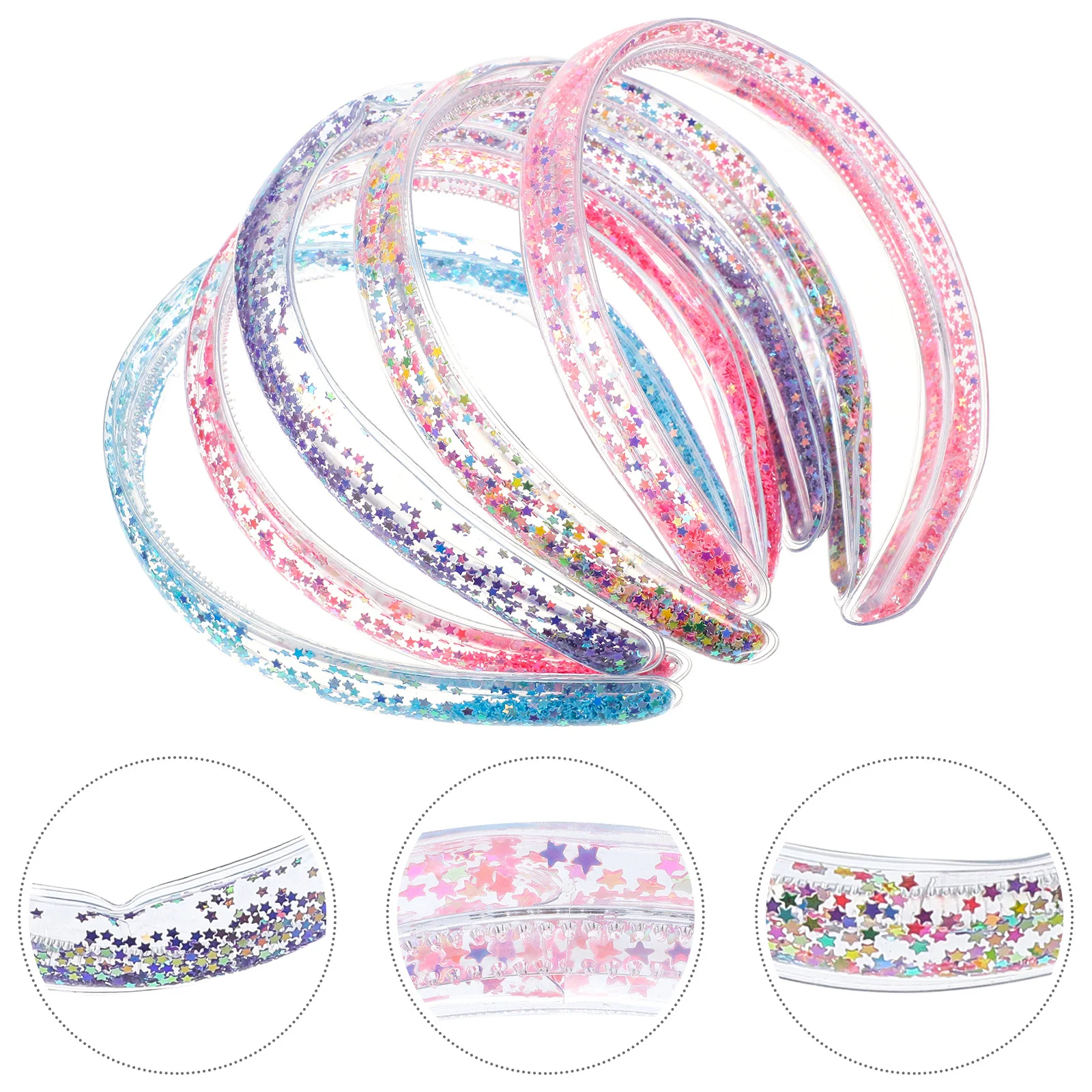 

5Pcs Sequin Headbands Quicksand Lightweight Hair Accessories for Women Party Travel Fashion Hairbands Womens Headbands