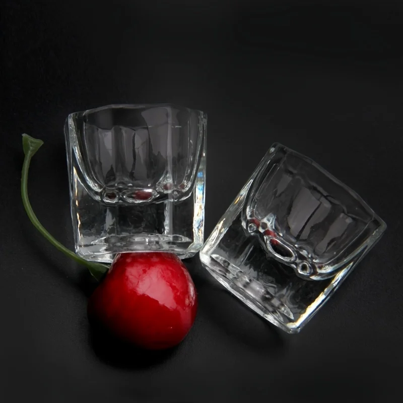 1/2 Pcs of Manicure Small Octagonal Crystal Cups Without Lids, Special Liquid Cup for Making Crystal Nails