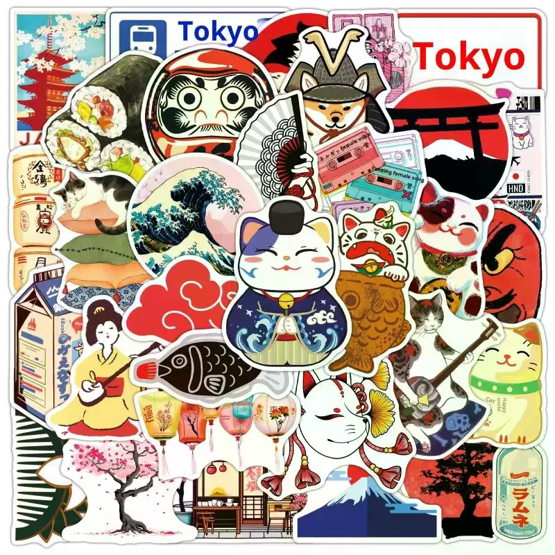 50pcs/set Cartoon Japanese Fresh Graffiti Stickers Creative Waterproof Decoration DIY Computer Notebook Children Stationery