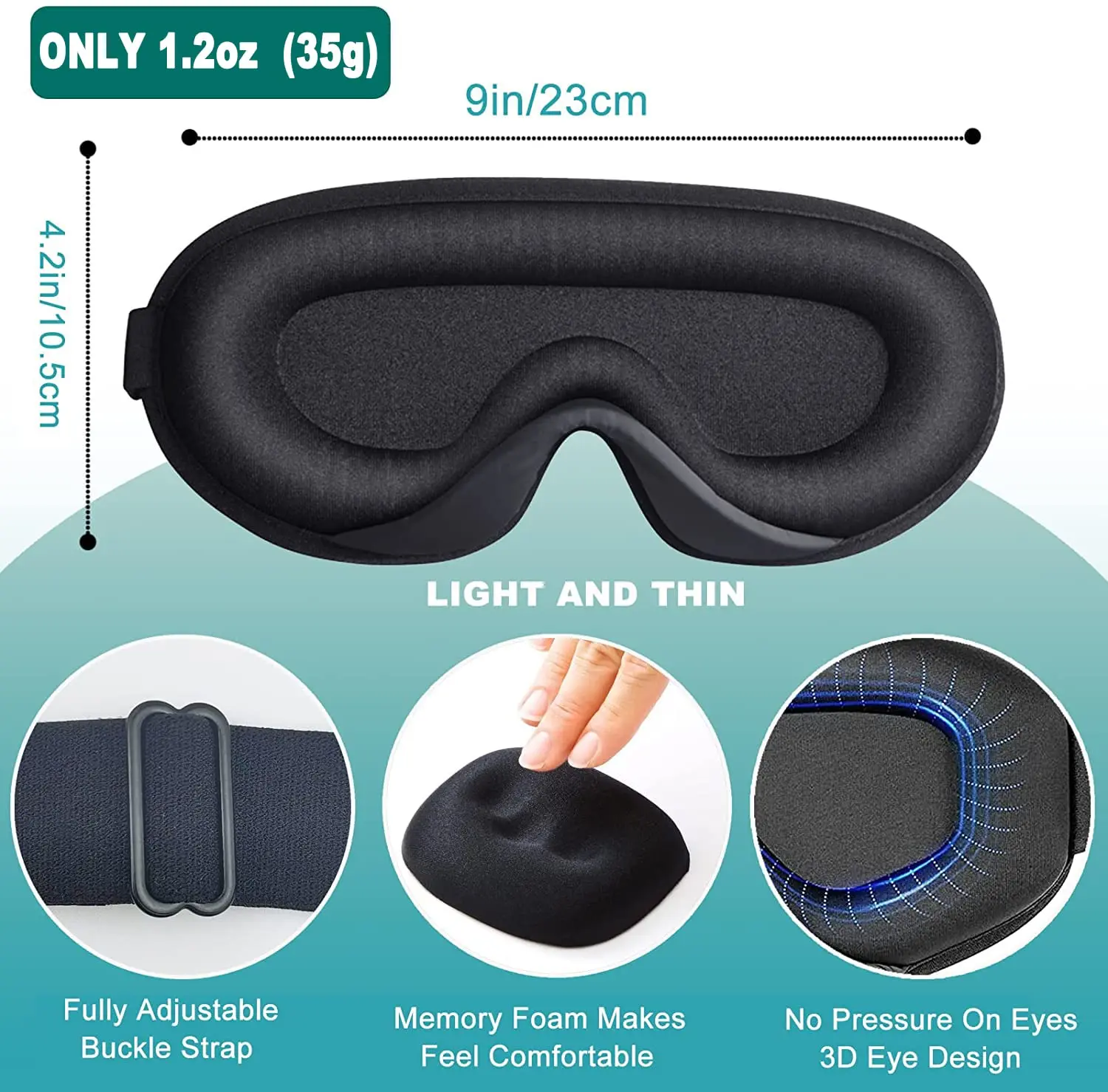 Sleep Mask for Women Men, 3D Contoured Blindfold 100% Blockout Light Eye Mask,Eye Pillow Soft Comfy Eye Shade for Nap Travel