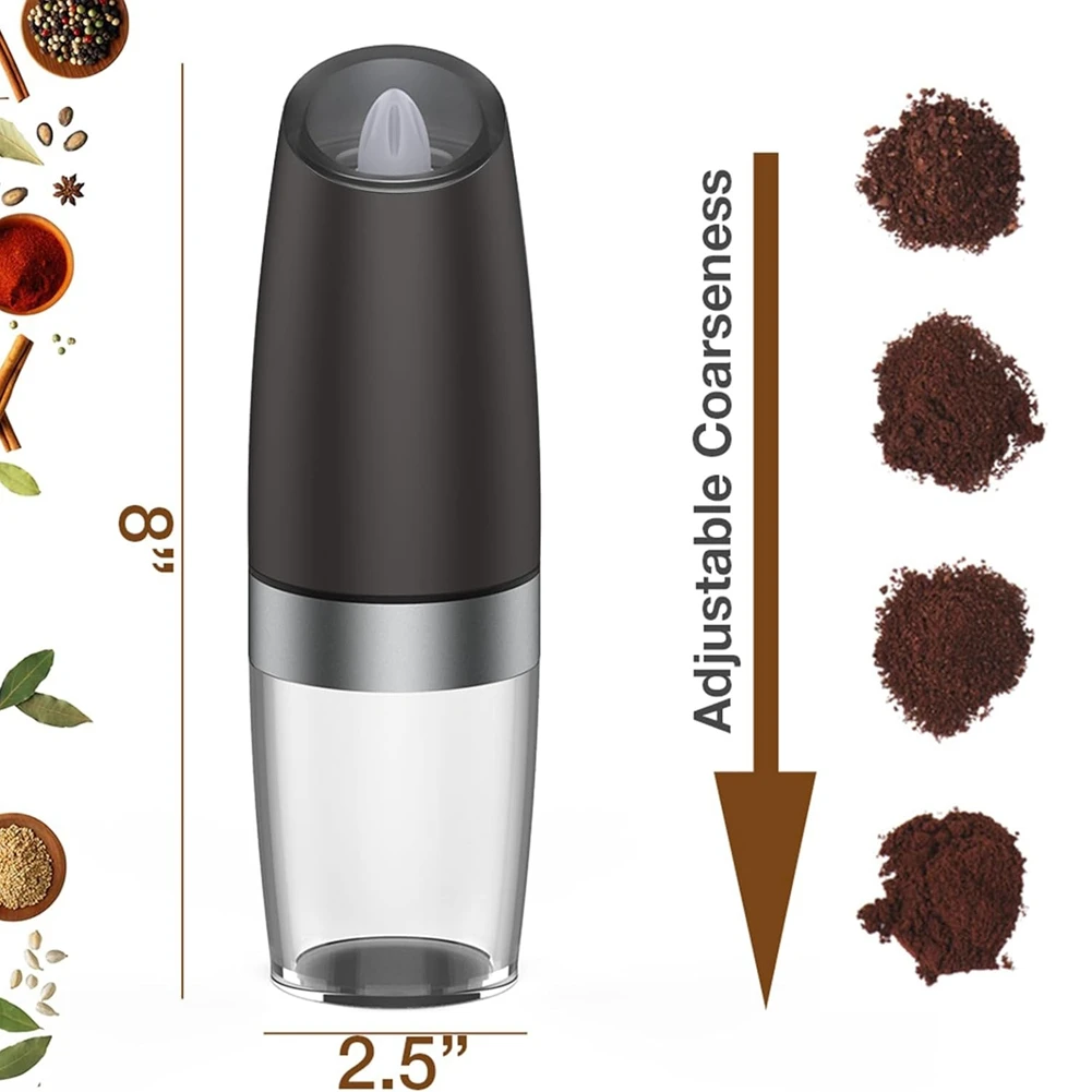 

Highly Recommended.Gravity Electric Salt and Pepper Grinder, Adjustable Coarseness