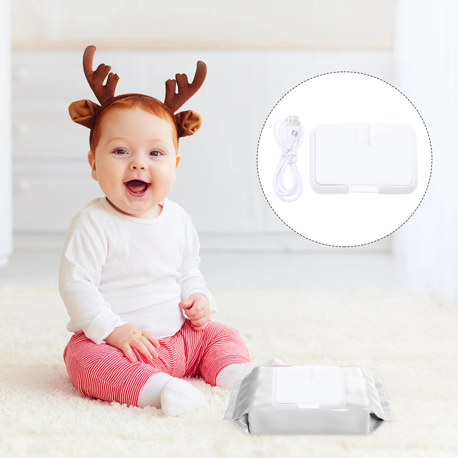 

Wipe Warmer Auto USB Batteries Baby Holder Wet Wipes Mini Heater Diapers Child