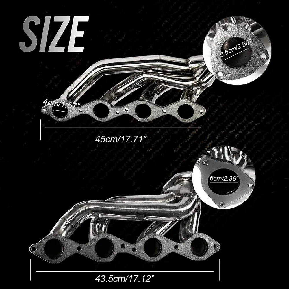 For Chevy GMC 1500 GMC Sierra Yukon 4.8L 5.3L V8 Exhaust Headers Manifold Stainless Steel 