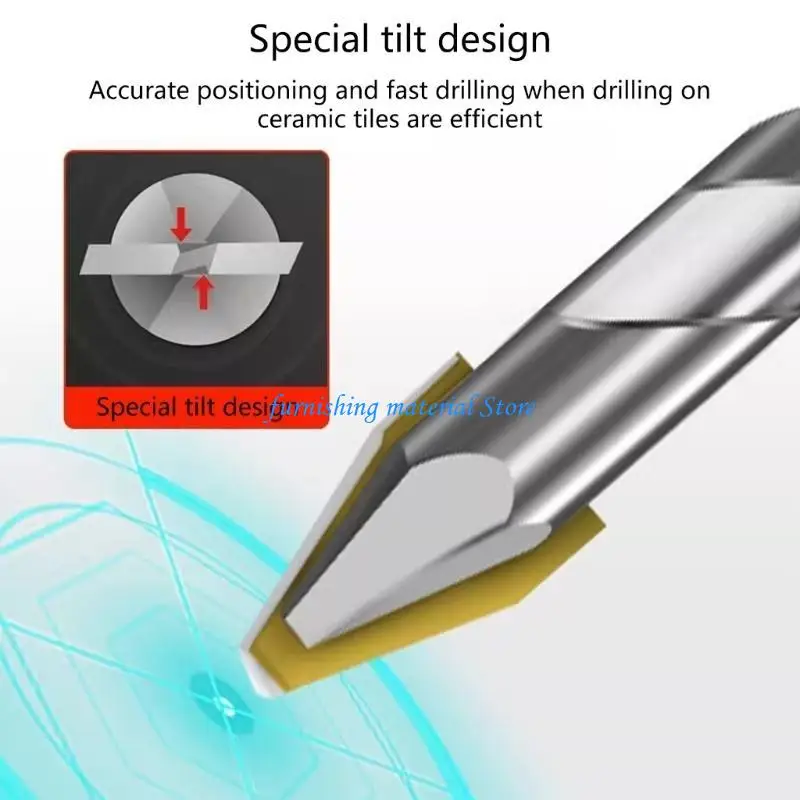 

Y5GD 4Pcs 6/8/10/12mm Highs Strength Oblique Head Eccentric Drill Bit for Tile Metal Glass Plastic