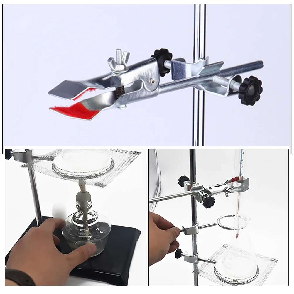 Experimental Bench Iron Stand Table Rod with Clamps Ring Suite Laboratory Stainless Steel