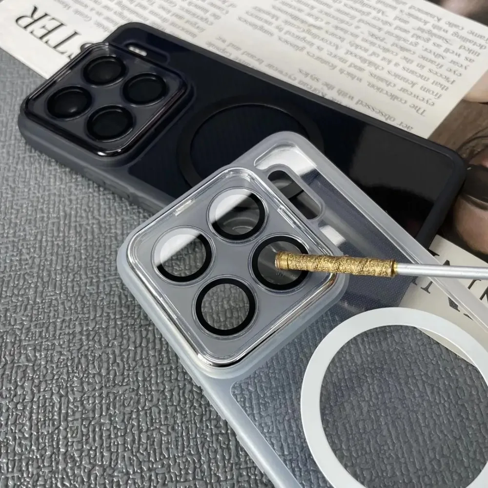 شعبية شفافة بولي TPU شحن لاسلكي حالات ل Xiaomi 15T 14T برو 15 14 المدمج في حامي العدسة إطار ناعم غطاء مقاوم للصدمات