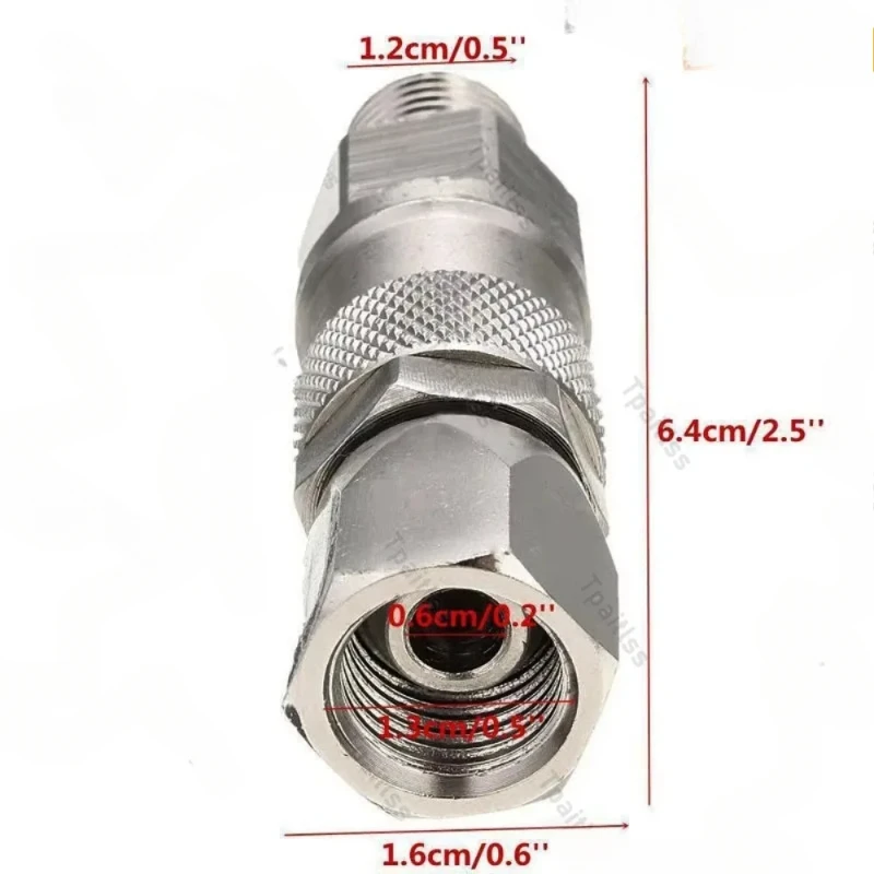 1/4 inch Rvs Draaibare Joint voor Airless Spuitpistool Verfspuit Hogedrukreiniger Connector Slangfitting