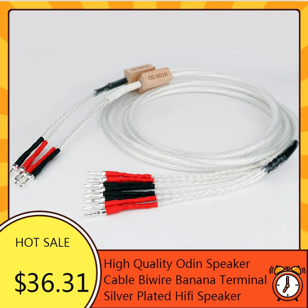 High Quality Odin Speaker cable Biwire speaker cable banana terminal silver plated hifi speaker 100% brand new